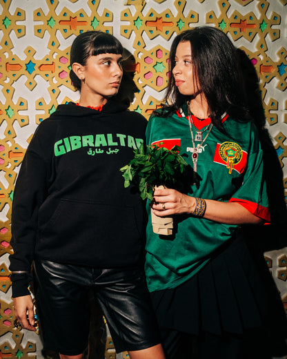 FROM HERE AND THERE HOODIE - BLACK GREEN